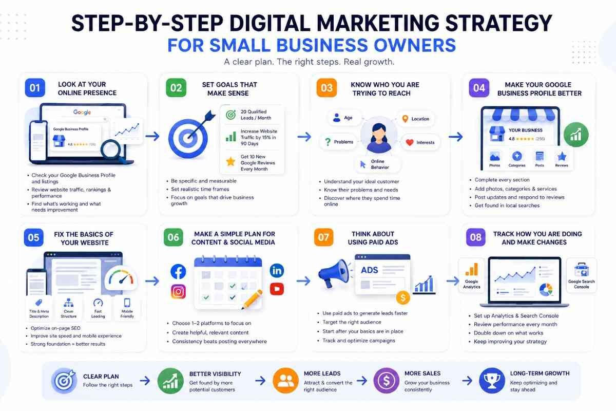 Step-by-Step Digital Marketing Strategy for Small Business Owners